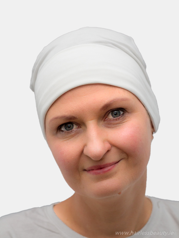 Thin, breathable bamboo sleep cap, designed to gently warm the scalp during sleep