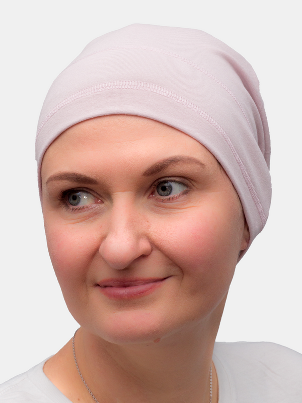 Soft and thin bamboo sleep cap, doubling as a comfortable home turban for chemo patients