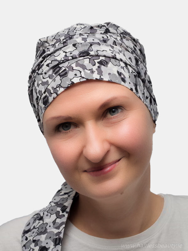 Thin and delicate cotton scarf, offering comfort and style for women undergoing chemo or radio therapy