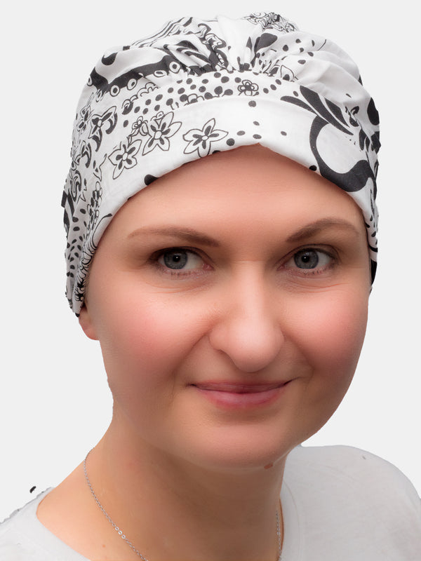 Very thin, delicate scarf with no lining, perfect for hair loss during summer, designed for cancer patients