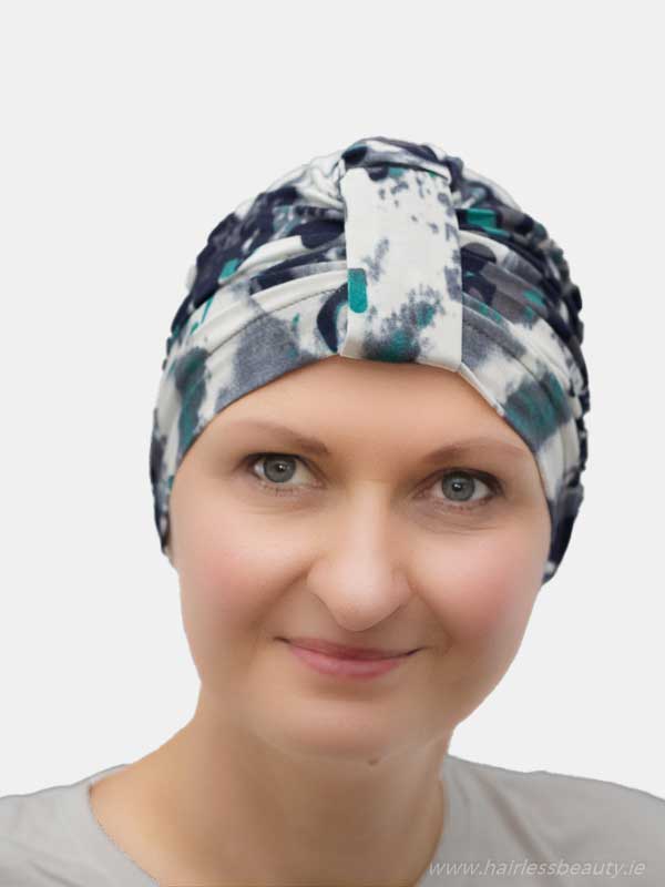 Delicate bamboo turban for women undergoing chemo, offering elegance and comfort for day use