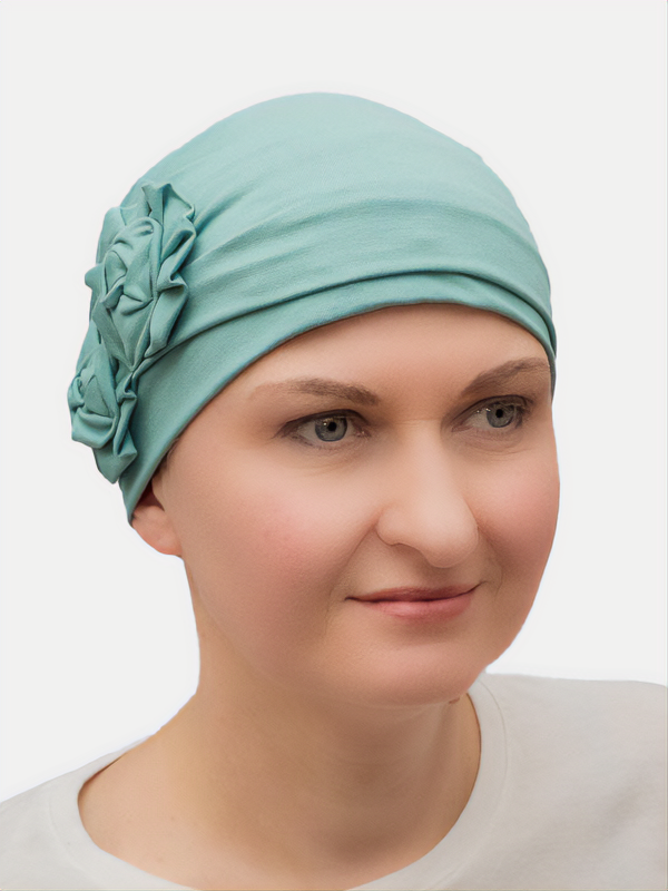 Azure bamboo hat, designed for comfort and style, featuring a soft lining that keeps the scalp warm on chilly days