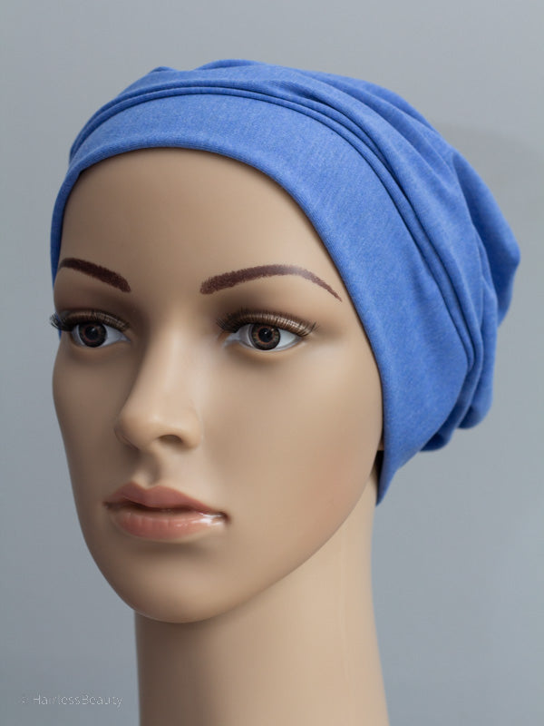 Comfy, light beanie hat designed to protect the head during hair loss or cancer treatment