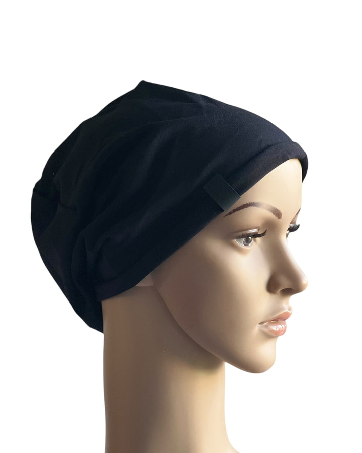 Simple and comfortable Ivy beanie hat, perfect for hair loss due to chemo or alopecia, made from soft cotton