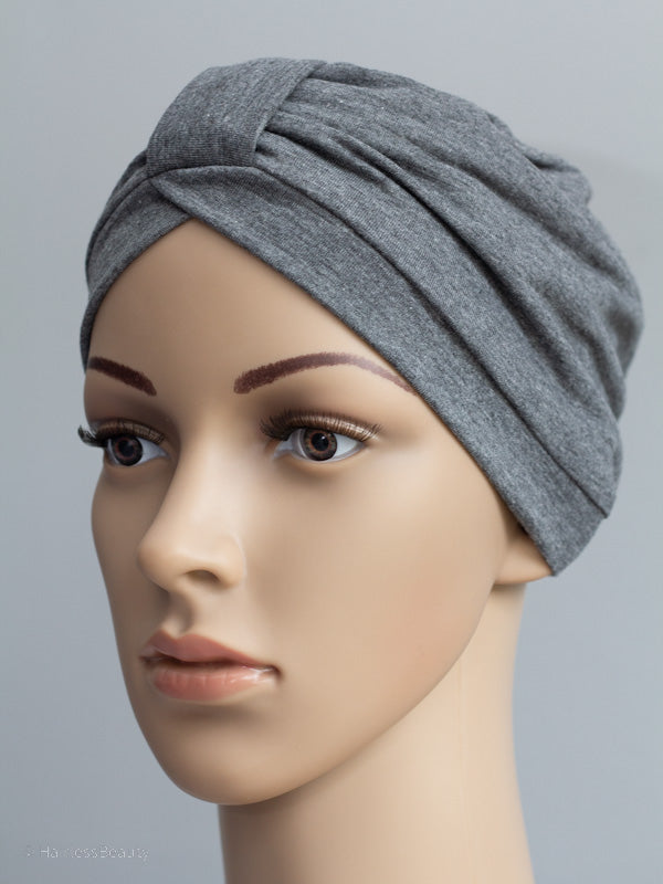 Soft turban made of high quality cotton, for sensitive scalps from chemo or alopecia