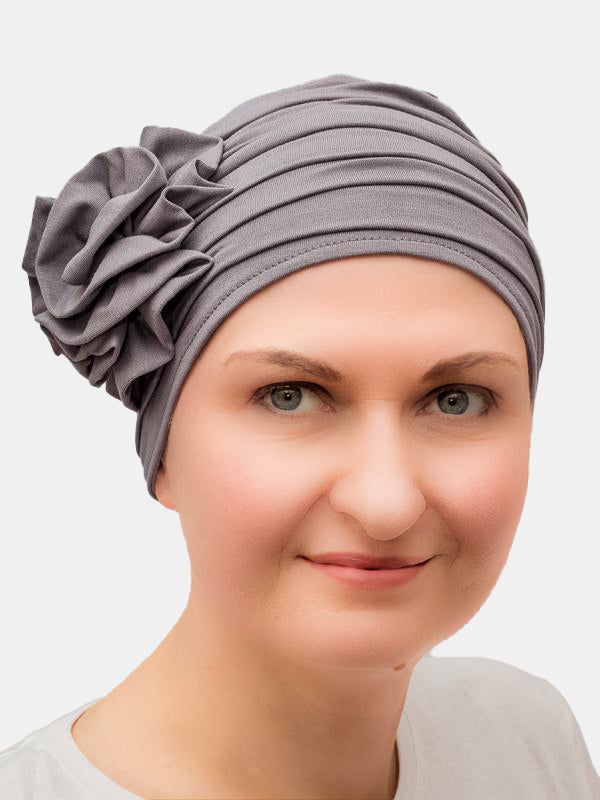 Soft bamboo hat with hidden seams, perfect for sensitive skin during radiotherapy