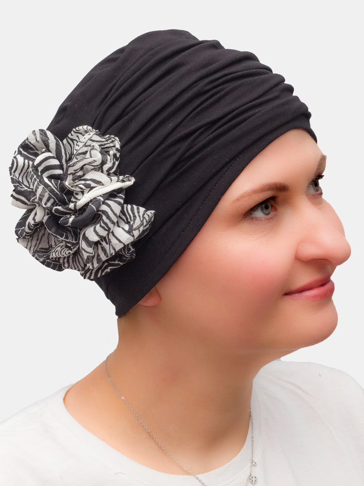 Handmade flower bamboo hat, comfortable and stylish for chemo and cancer patients