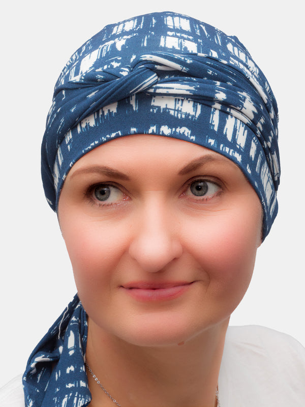 Bamboo headwrap with soft lining, ideal for cancer and medical hair loss
