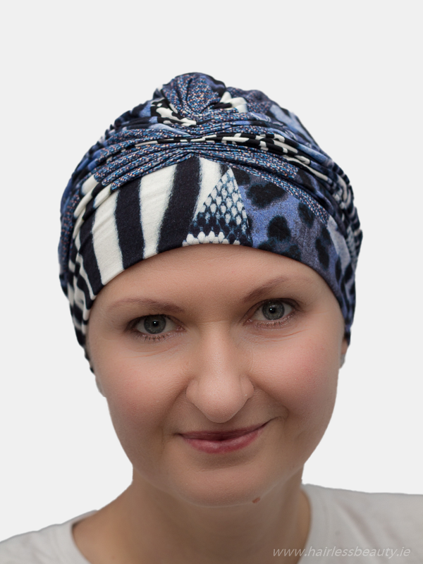 Comfortable cotton turban, perfect for chemo and alopecia