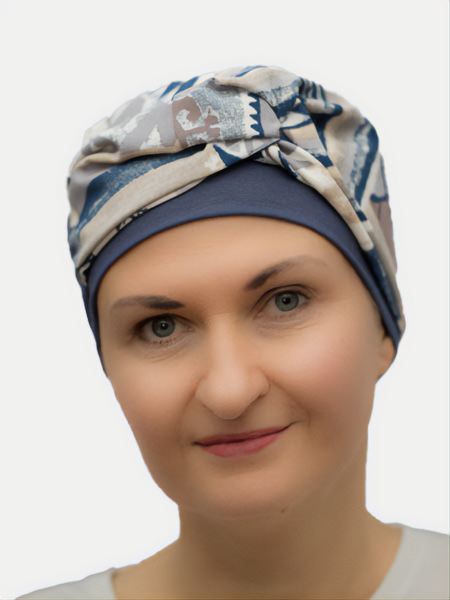 Elegant Lily turban, designed with bamboo lining for cancer, chemo, and hair fall